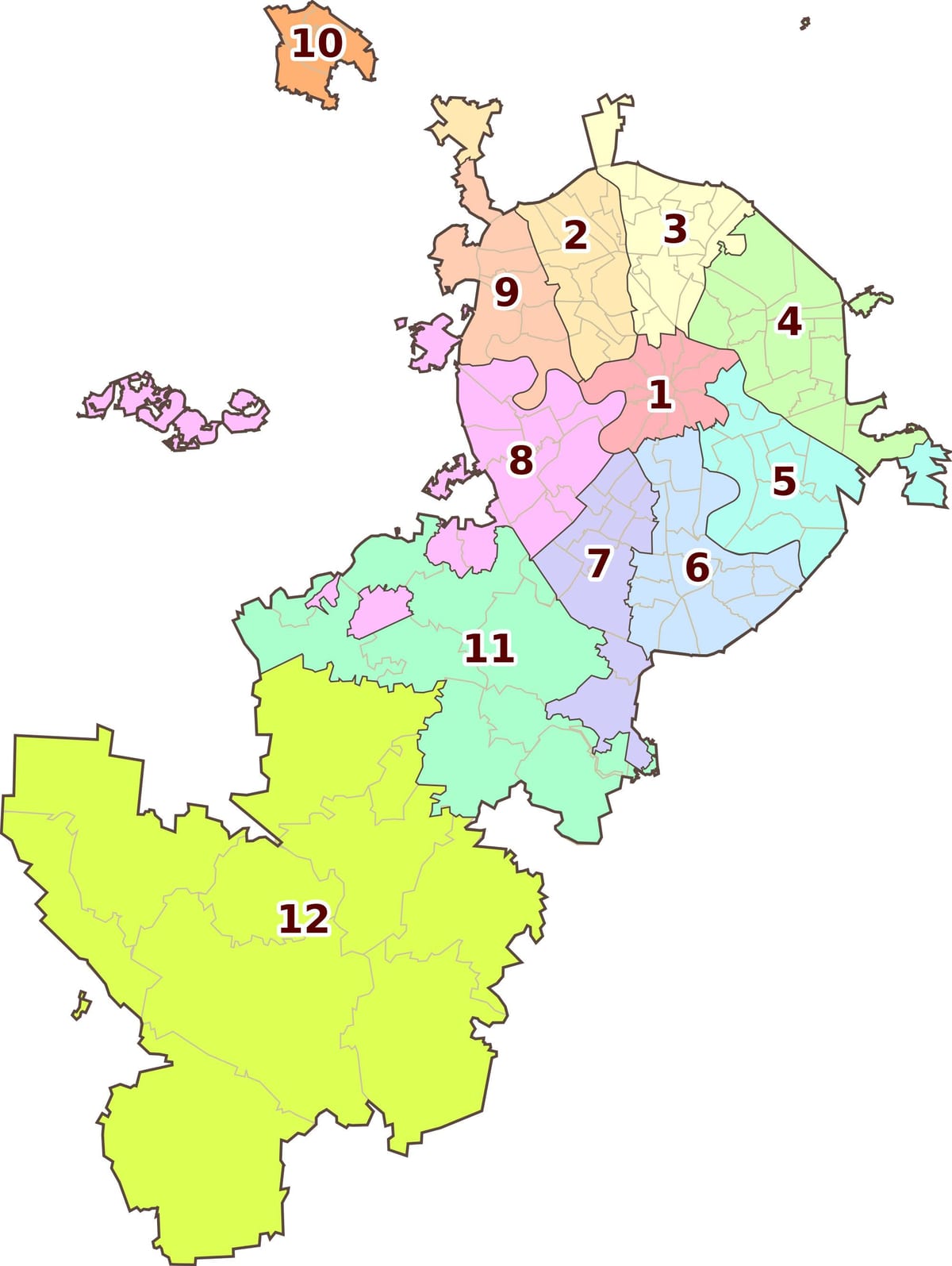 Moskva kitongoji ramani